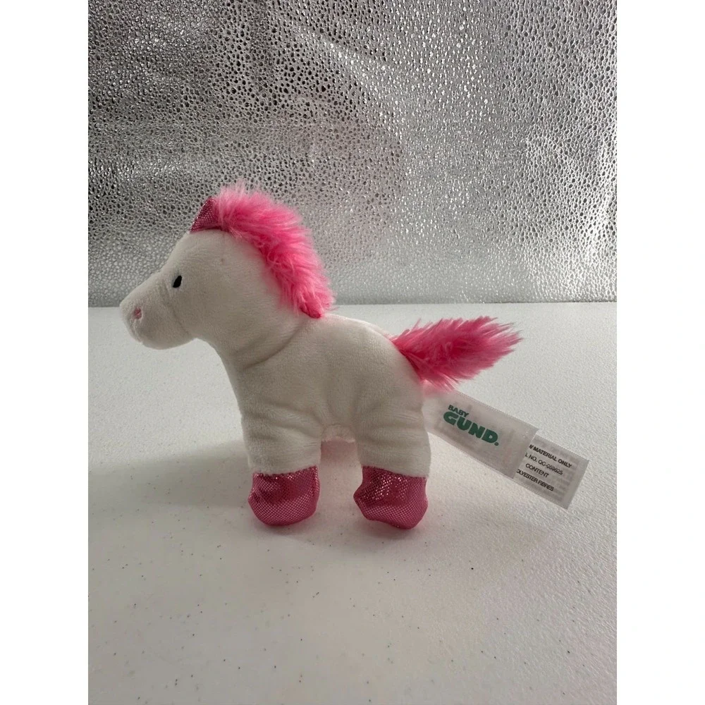 Baby Gund Plush‎ White & Pink Unicorn Glitter Hooves - 6 Inches Horse Stuffed